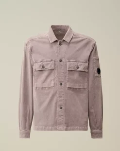 Overshirt<C.P. Company Corduroy Buttoned Utility Overshirt Purple Dove