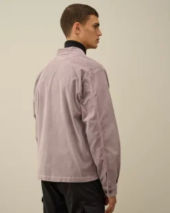Overshirt<C.P. Company Corduroy Buttoned Utility Overshirt Purple Dove