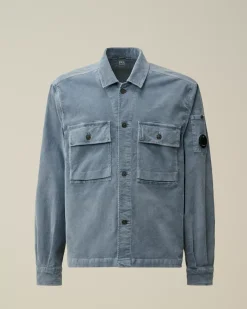 Overshirt<C.P. Company Corduroy Buttoned Utility Overshirt Flint Stone – Blue