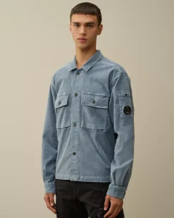 Overshirt<C.P. Company Corduroy Buttoned Utility Overshirt Flint Stone – Blue