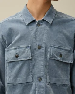 Overshirt<C.P. Company Corduroy Buttoned Utility Overshirt Flint Stone – Blue