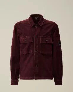 Overshirt<C.P. Company Corduroy Buttoned Utility Overshirt Potent Purple
