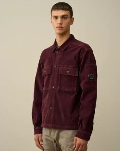 Overshirt<C.P. Company Corduroy Buttoned Utility Overshirt Potent Purple