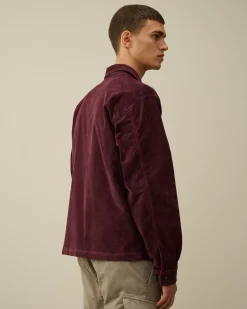 Overshirt<C.P. Company Corduroy Buttoned Utility Overshirt Potent Purple