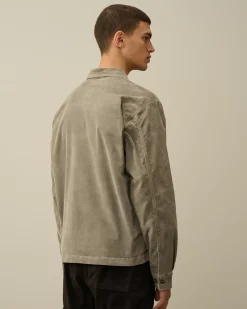 Overshirt<C.P. Company Corduroy Buttoned Utility Overshirt Walnut – Beige