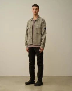Overshirt<C.P. Company Corduroy Buttoned Utility Overshirt Walnut – Beige