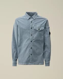 Shirt<C.P. Company Corduroy Lens Buttoned Shirt Flint Stone – Blue