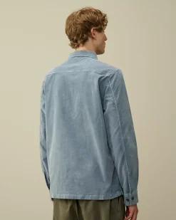 Shirt<C.P. Company Corduroy Lens Buttoned Shirt Flint Stone – Blue