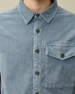 Shirt<C.P. Company Corduroy Lens Buttoned Shirt Flint Stone – Blue