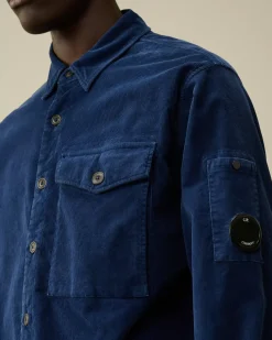 Shirt<C.P. Company Corduroy Lens Buttoned Shirt Estate Blue