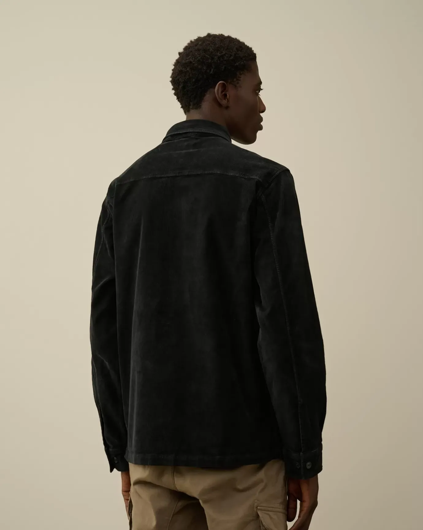 Shirt<C.P. Company Corduroy Lens Buttoned Shirt Black