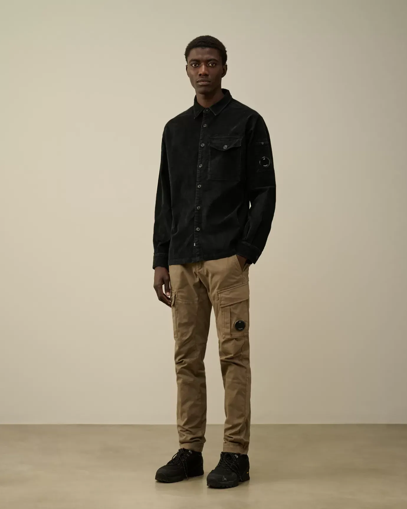 Shirt<C.P. Company Corduroy Lens Buttoned Shirt Black