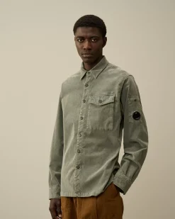 Shirt<C.P. Company Corduroy Lens Buttoned Shirt Grape Leaf – Green