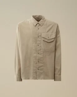 Shirt<C.P. Company Corduroy Single Pocket Shirt Vintage Khaki – Beige