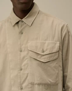 Shirt<C.P. Company Corduroy Single Pocket Shirt Vintage Khaki – Beige