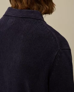 Jumpers<C.P. Company Cotton Chenille Buttoned Cardigan Nightshade – Purple