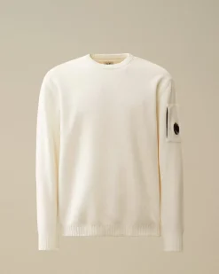 Jumpers<C.P. Company Cotton Chenille Crewneck Knit Gauze White