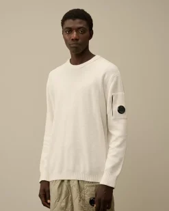 Jumpers<C.P. Company Cotton Chenille Crewneck Knit Gauze White