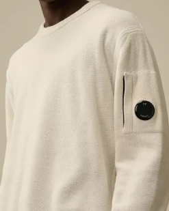 Jumpers<C.P. Company Cotton Chenille Crewneck Knit Gauze White