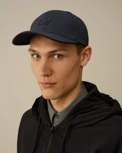 Hats<C.P. Company C.P. Shell-R Logo Cap Total Eclipse – Blue