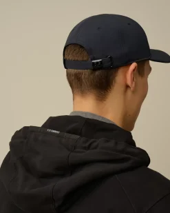 Hats<C.P. Company C.P. Shell-R Logo Cap Total Eclipse – Blue