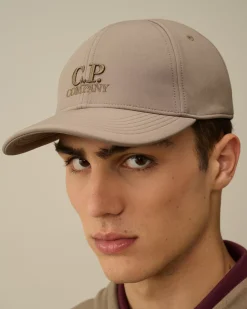 Hats<C.P. Company C.P. Shell-R Logo Cap Walnut – Beige