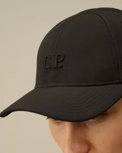 Hats<C.P. Company C.P. Shell-R Logo Cap Black