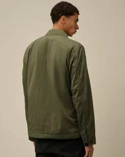 Overshirt<C.P. Company Diagonal Flatt Nylon Buttoned Overshirt Grape Leaf – Green