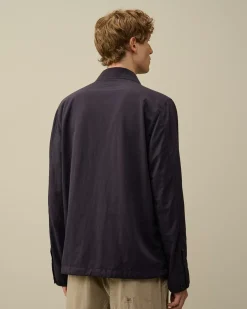 Overshirt<C.P. Company Diagonal Flatt Nylon Buttoned Overshirt Nightshade – Purple