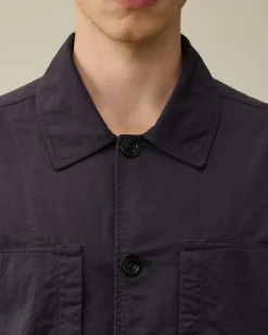 Overshirt<C.P. Company Diagonal Flatt Nylon Buttoned Overshirt Nightshade – Purple