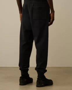 Tracksuits & Shorts<C.P. Company Diagonal Fleece Logo Buttoned Sweatpants Black Sand