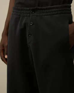 Tracksuits & Shorts<C.P. Company Diagonal Fleece Logo Buttoned Sweatpants Black Sand