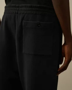 Tracksuits & Shorts<C.P. Company Diagonal Fleece Logo Buttoned Sweatpants Black Sand