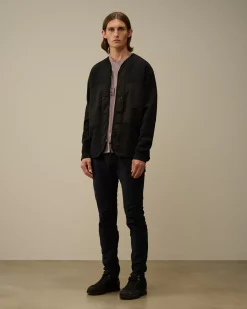Sweatshirts<C.P. Company Diagonal Fleece Mixed Zipped Sweatshirt Black