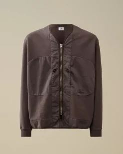 Sweatshirts<C.P. Company Diagonal Fleece Mixed Zipped Sweatshirt Boulevard – Violet