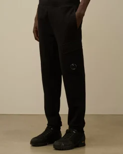 Tracksuits & Shorts<C.P. Company Diagonal Raised Fleece Cargo Sweatpants Black