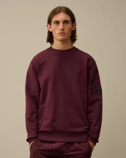 Sweatshirts<C.P. Company Diagonal Raised Fleece Crew Neck Lens Sweatshirt Potent Purple