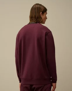 Sweatshirts<C.P. Company Diagonal Raised Fleece Crew Neck Lens Sweatshirt Potent Purple