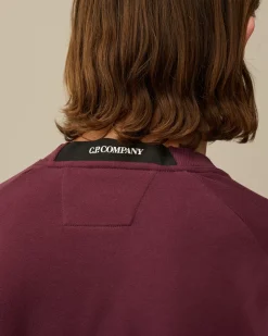 Sweatshirts<C.P. Company Diagonal Raised Fleece Crew Neck Lens Sweatshirt Potent Purple