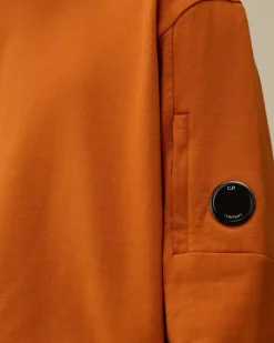 Sweatshirts<C.P. Company Diagonal Raised Fleece Crew Neck Lens Sweatshirt Bombay Brown
