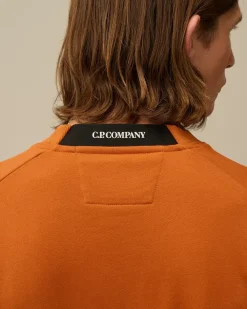 Sweatshirts<C.P. Company Diagonal Raised Fleece Crew Neck Lens Sweatshirt Bombay Brown
