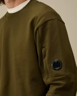 Sweatshirts<C.P. Company Diagonal Raised Fleece Crew Neck Lens Sweatshirt Ivy Green