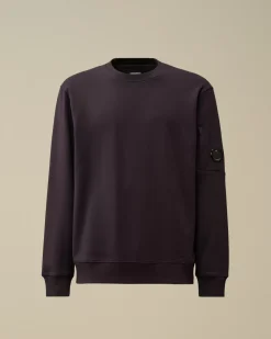 Sweatshirts<C.P. Company Diagonal Raised Fleece Crew Neck Lens Sweatshirt Nightshade – Purple