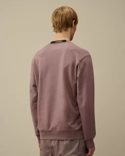 Sweatshirts<C.P. Company Diagonal Raised Fleece Crew Neck Lens Sweatshirt Purple Dove