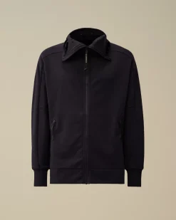 Sweatshirts<C.P. Company Diagonal Raised Fleece Explorer Zipped Hooded Sweatshirt Total Eclipse – Blue