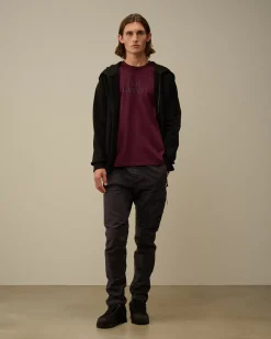 Sweatshirts<C.P. Company Diagonal Raised Fleece Explorer Zipped Hooded Sweatshirt Black