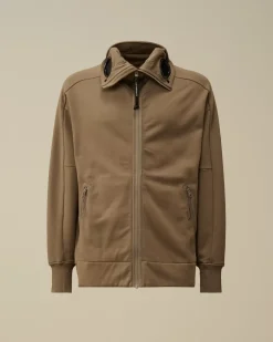Sweatshirts<C.P. Company Diagonal Raised Fleece Explorer Zipped Hooded Sweatshirt Walnut – Beige