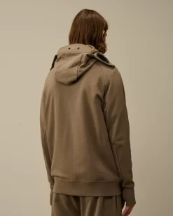 Sweatshirts<C.P. Company Diagonal Raised Fleece Explorer Zipped Hooded Sweatshirt Walnut – Beige