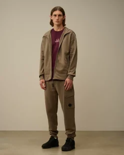 Sweatshirts<C.P. Company Diagonal Raised Fleece Explorer Zipped Hooded Sweatshirt Walnut – Beige