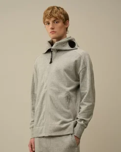 Sweatshirts<C.P. Company Diagonal Raised Fleece Explorer Zipped Hooded Sweatshirt Greystone Melange